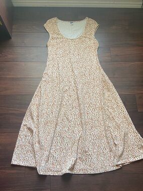 OLD NAVY Giraffe Print Tan Dress Cotton Elastane L